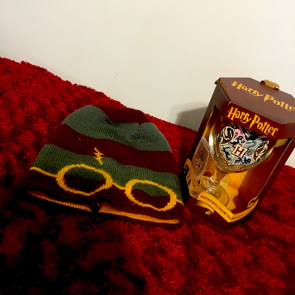 Harry Potter Beanie & Water Glass Bundle